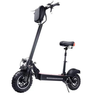 China Warehouse E5S Unisex Foldable Scooter 600W 45KM Mexico Electric Off-Road Electric Scooter Adult With Seat&Bag 10Inch Big Tire for sale