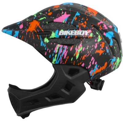 China ABS+PC Graffiti Black Children's Bike Helmet Cycling Cycling Riding Cycling Helmet Sliding Full-face Helmet Protective Riding Gear for sale