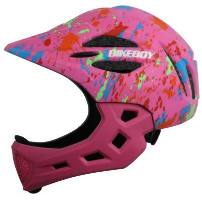 China ABS+PC Graffiti Pink Children's Bike Helmet Bicycle Cycling Cycling Riding Helmet Sliding Full-face Helmet Protective Riding Gear for sale