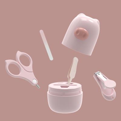 China S/S+ABS+PP Infant Safety Pig Safety Beauty Tool Kit Scissors Baby Nail Care Suits for sale