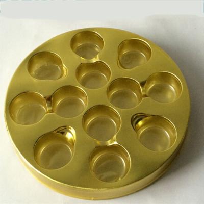 China Recyclable Plastic Food Blister Round Shape Chocolate Cookies Inner Packaging Tray for sale