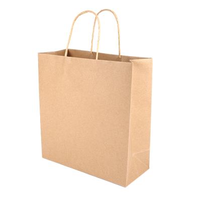 China Wholesale Customized BIODEGRADABLE Recycled Christmas Printing Custom Brown Kraft Paper Gift Shopping Paper Bag With Handle for sale