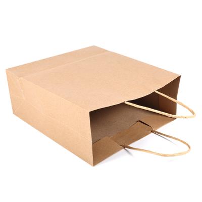 China Custom Logo BIODEGRADABLE Recycled Cheap Brown Kraft Paper Gift Shopping Bag With Handle, for sale