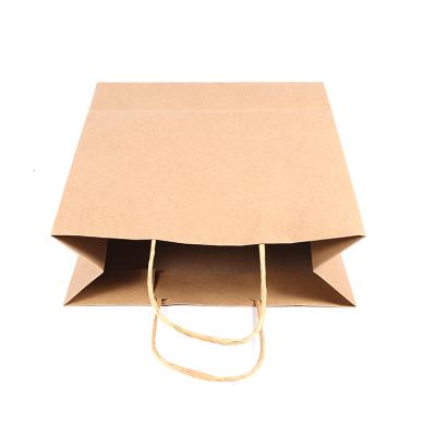 China Cheap BIODEGRADABLE Eco Single Square Bottom Flat Handle Kraft Paper Bag for sale