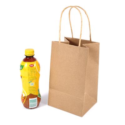 China BIODEGRADABLE Recyclable Hot Sale Brown Kraft Paper Craft Custom Small Gift Paper Bag With Handle for sale