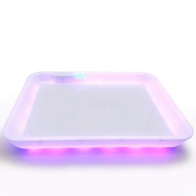 China Cheap Price Eco-friendly Customized Logo Wholesale Metal Colorful Smoking Custom Tobacco LED Rolling Tray Led Rolling for sale