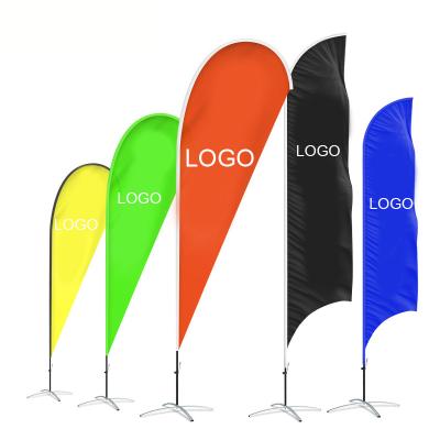 China Customized High Quality Logo Feather Colorful Football Flags Banner Health Care Institute Cheaper Flags for sale