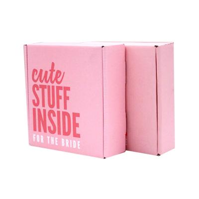 China Custom wholesale cheap corrugated boxes recyclable pink pattern shipping carton high quality for sale