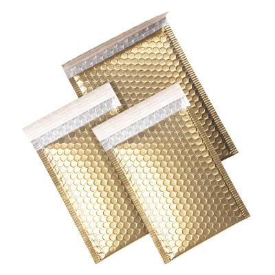 China Co-extruded Golden Bubble Film Cosmetic Jewelery Packaging Bag Self Sealing Shockproof Foam for sale