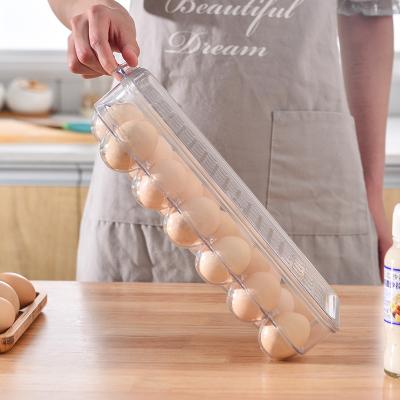 China High Viable Household Kitchen Storage Box Egg Fridge Storage Box Plastic Transparent Fresh-Keeping Egg Box for sale