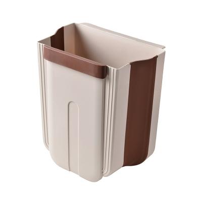 China Eco-friendly Sustainable Folding Door Folding Trash Bin Small Suitable Hanging Waste Bin For Household Kitchen for sale