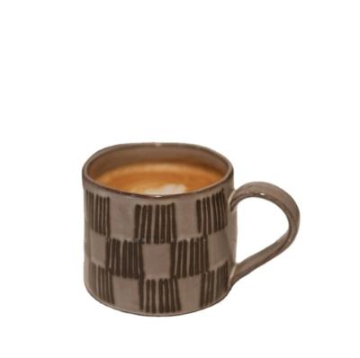 China Viable Handmade High Quality 9*9*7.7cm Handmade Coffee Mugs with Handles, Mugs and Brushes Pattern Latte for sale