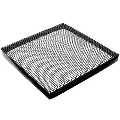 China Easily Cleaned Essential Grill Accessories And BBQ Tools Non Stick PTFE BBQ Mesh Grill Tray With Solid Edge for sale