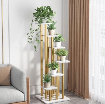 China Modern Indoor Home Living Room Shelf Balcony Decoration Frame Multilayer Floor-to-Ceiling Flower Pot Rack for sale