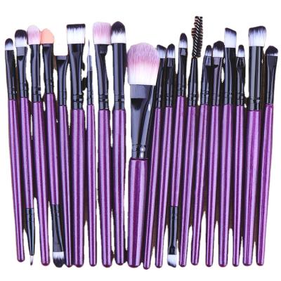 China Wholesale New 20 Fluorescent Eye Makeup Brush Series Makeup Brush Set Beauty Eyeshadow Brush Flat Brush Tools for sale