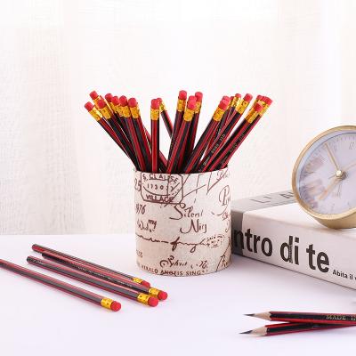 China Make Promotional Wholesale Standard HB Red And Black Pencil With Eraser Professional Office And School Pencil Volume for sale