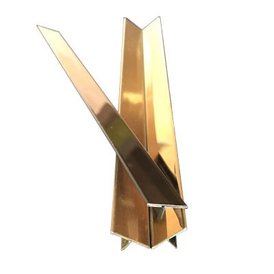 China Modern High Quality Mirror Polishing Stainless Steel Decorative Gold Steel Tile Trim Strips for sale