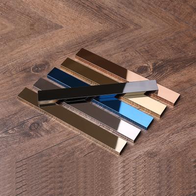 China Modern Factory Direct Sales Stainless Steel Decorative U Shaped Tile Trim For Wall Decoration   Metallic decorative line for sale