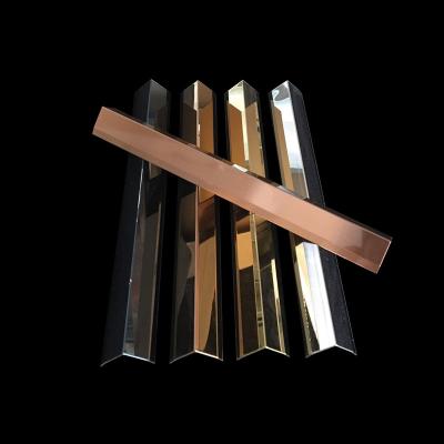 China Modern L Shape Stainless Steel Metal Profile with Anti Fingerprint  for Hotel Decoration Project Decorative Tile Trims,Strips for sale