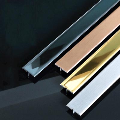 China Modern Stainless Steel Tile Trim T Shape  Modern Style Trim Strip Metal Stainless Steel  Profiles For  Decorative for sale