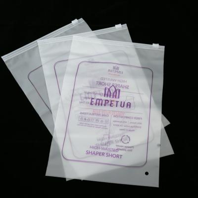 China OEM Recyclable Purple Design Frosted Zipper Bag for sale