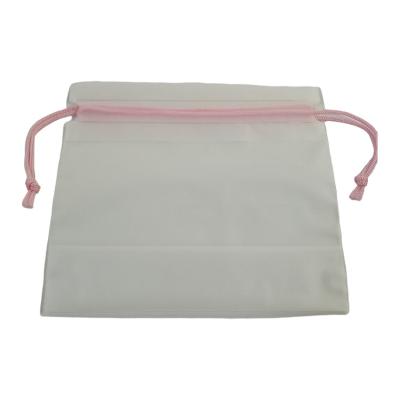 China Recyclable Professional Manufacturing Disposable Face Towel Packaging Frosted Drawstring Bag for sale