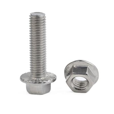 China Flange Serrated Hex Flange Bolt Nut and Flange Stainless Steel Size M5-M20 With Different Types Steel Fasteners for sale