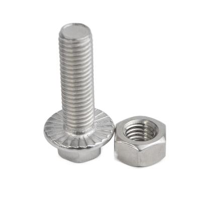 China Stainless Steel Fasteners Supplier DIN 6921 M20 Flange Bolt And Nut With Serrated for sale