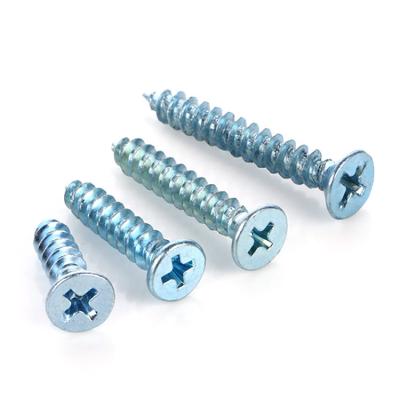 China Wholesale Carbon Steel Countersunk Grade 4.8 8.8 Fasteners Cross Countersunk Tapping Screw Head OEM ODM for sale