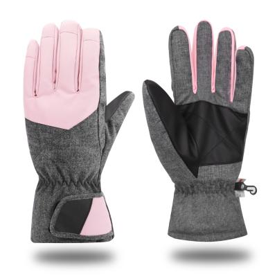 China Free sample men's pink outdoor sports 228T nylon taslon ski gloves winter snowboard gloves for men and women for sale