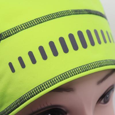 China breathable & Free Sample Wholesale Waterproof Night Reflective Printing Green Polyester Pulled Wool Fabric Sports Cap Hat for sale