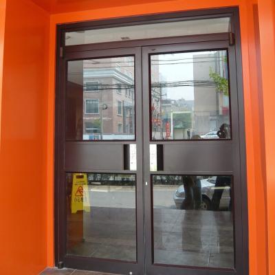 China Good Price Sound Insulation Main Entry Door With Tempered Glass Aluminum Frame for sale