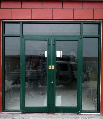 China Sound Insulation Aluminum Main Entry Door With Tempered Glass Aluminum Frame for sale