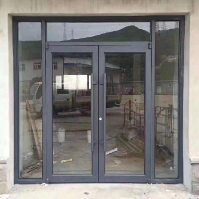 China Modern Commercial Front Store Entrance KFC Aluminum Swing Door for sale