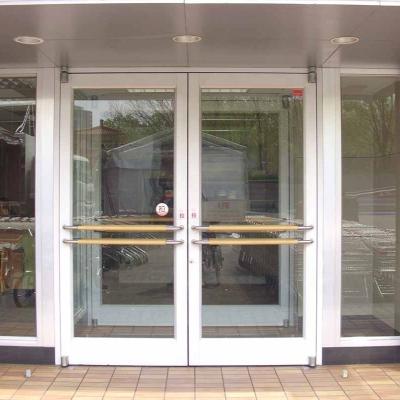 China Modern Aluminum KFC Door Design Spring Floor Store KFC Door For Commercial for sale