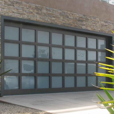 China Modern Aluminum Glass Panel Garage Sectional Remote Control Door for sale