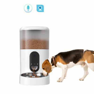 China Smart Auto Pet Feeder Bowl Food Dispenser 4L Video Support WIFI Timed Regular Meal Auto Feeder for Cats and Dogs Sensor for sale