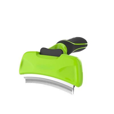 China Manufacturer Direct Sale 16 Teeth Individual Button Clean Stored Cat Pet Safe Dematting Hair Dog Brush Pet Comb with Masaging Teeth for sale