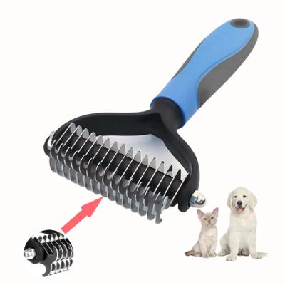 China Amazon Pet Grooming Hot Knot Hair Removal Brush 16 Teeth Stainless Steel Pet Cleaning Open Comb 2022 for Dogs and Cats for sale