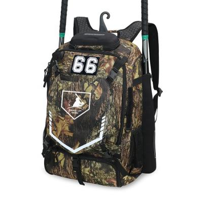 China Custom Waterproof Professional Forest Camo Softball Bat Bag Baseball Bag for sale