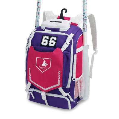 China Professional Waterproof Custom Baseball Bag Purple Hot Pink Baseball Bags For Women for sale