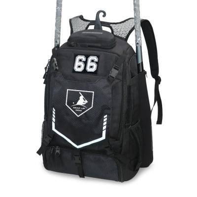 China Professional Waterproof Custom Baseball Bag Solid Black Baseball Bat Bag for sale