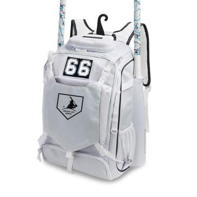 China Custom Waterproof Professional Gray Softball Bag Blank Baseball Bag for sale