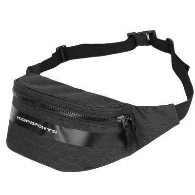 China 2021 KOPSPORTS Water Proof Waterproof Nylon Merlange Fabric Dark Gray Waist Bags Fanny Pack for sale