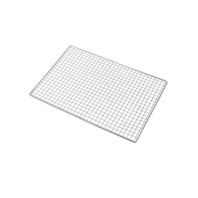 China Easily Cleaned Reusable Exterior Cooking Rectangular and Round Stainless Steel BBQ Grill Grilling Mesh Wire Net for sale