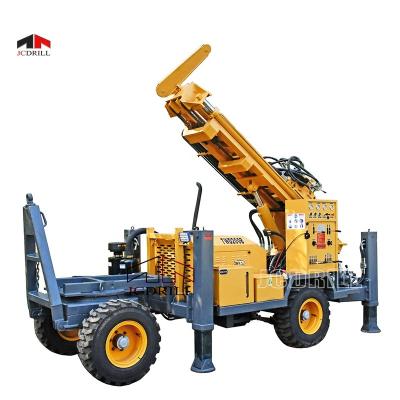 China Farms Trailer Mounted Hydraulic Rotary Borehole Water Well Drilling Rig 300m for sale