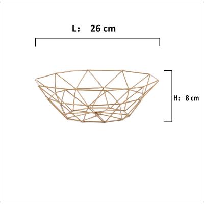 China WINTOK Eco-Friendly Hot Selling Amazon Geometric Metal Fruit Basket Snack Organizer Holder Bread Basket for sale