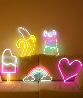 China Warehouse Decoration Colorful Factory Custom Acrylic Bedroom Led Neon Light for sale