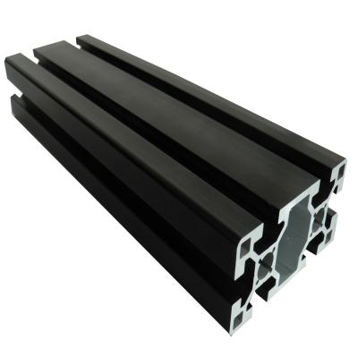 China Transportation tools; Construction 4080 T Slotted Anodized Black Aluminum Extrusion Profile For Construction for sale