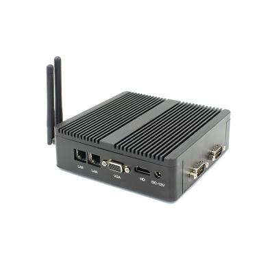 China For Business EGLOBAL TDP 10W J1900 CPU Mini PC 2 RJ45 Giga LAN 2 COM RS232 Mini VESA Mount Fanless PC For Industrial Grade Field for sale